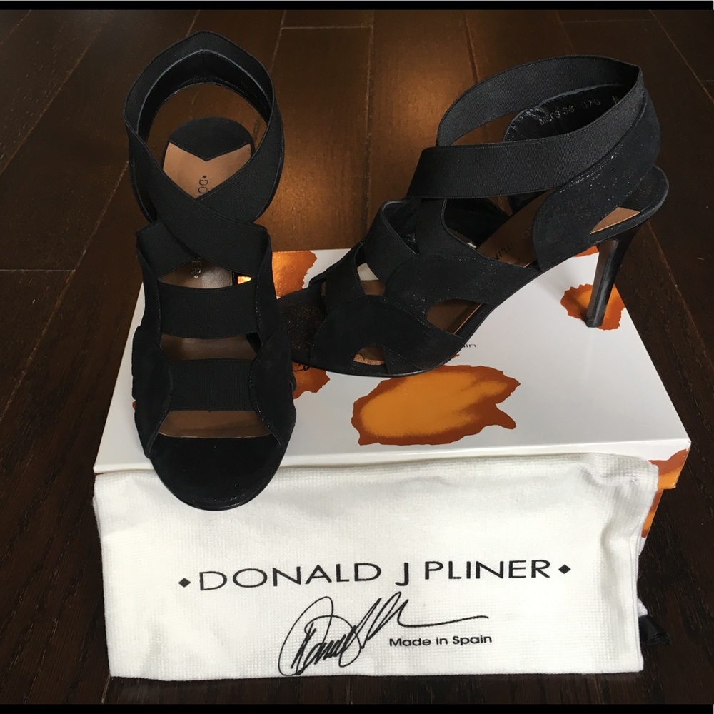 Donald Pliner Milos Black Strappy Heels